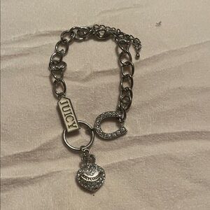 Juicy Couture Silver Heart Charm Bracelet